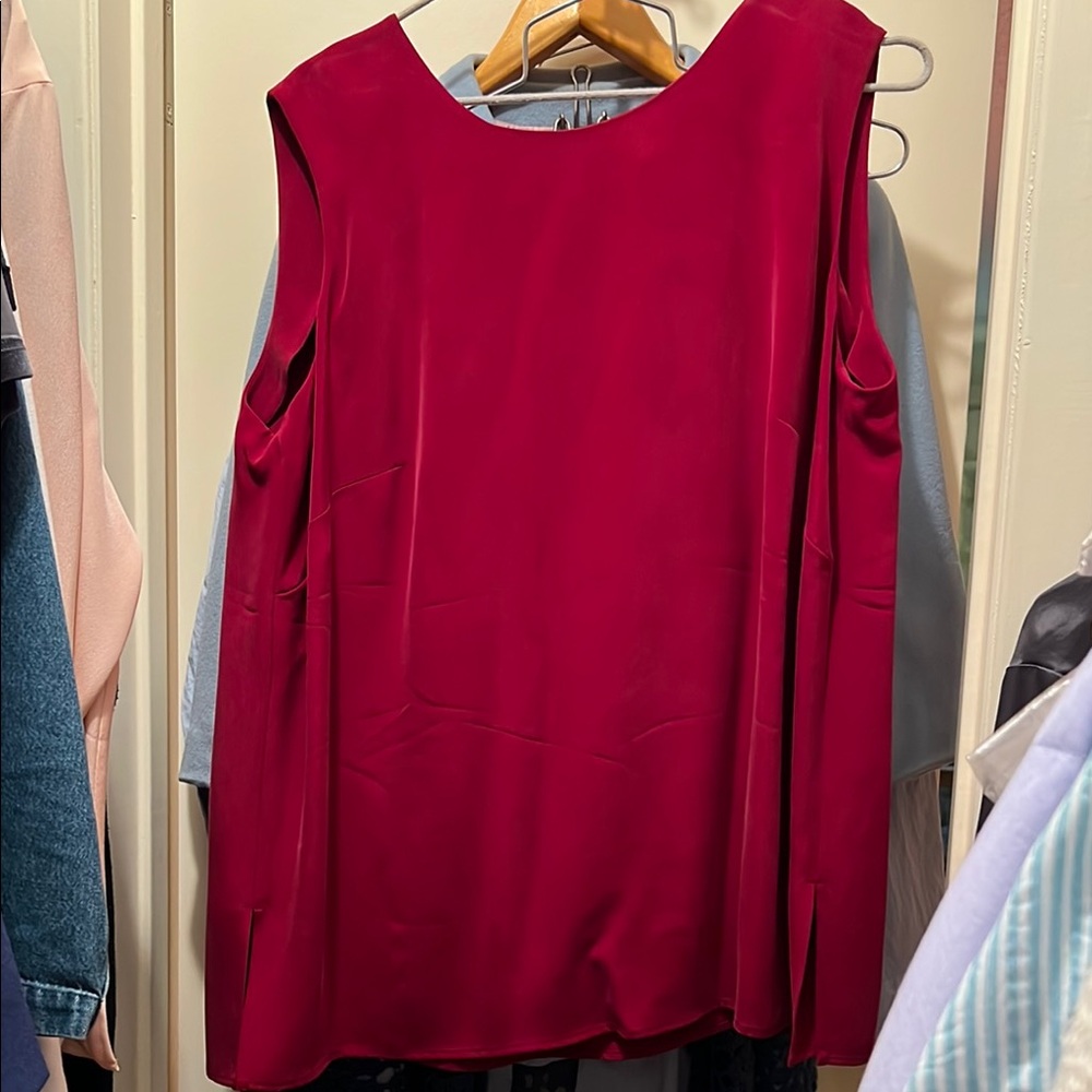 Elegant Sleeveless Red Blouse